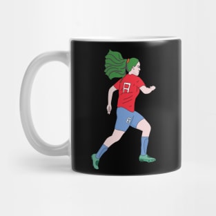 Running Soccer Player Football Mug